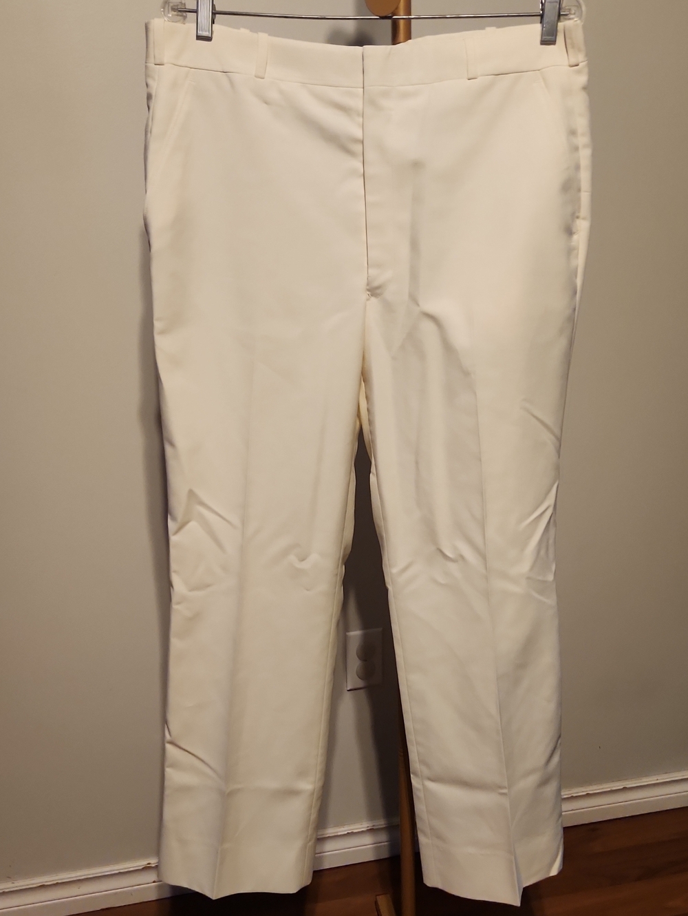 Men's Cream Dress Pants — Straight Tailored Fit